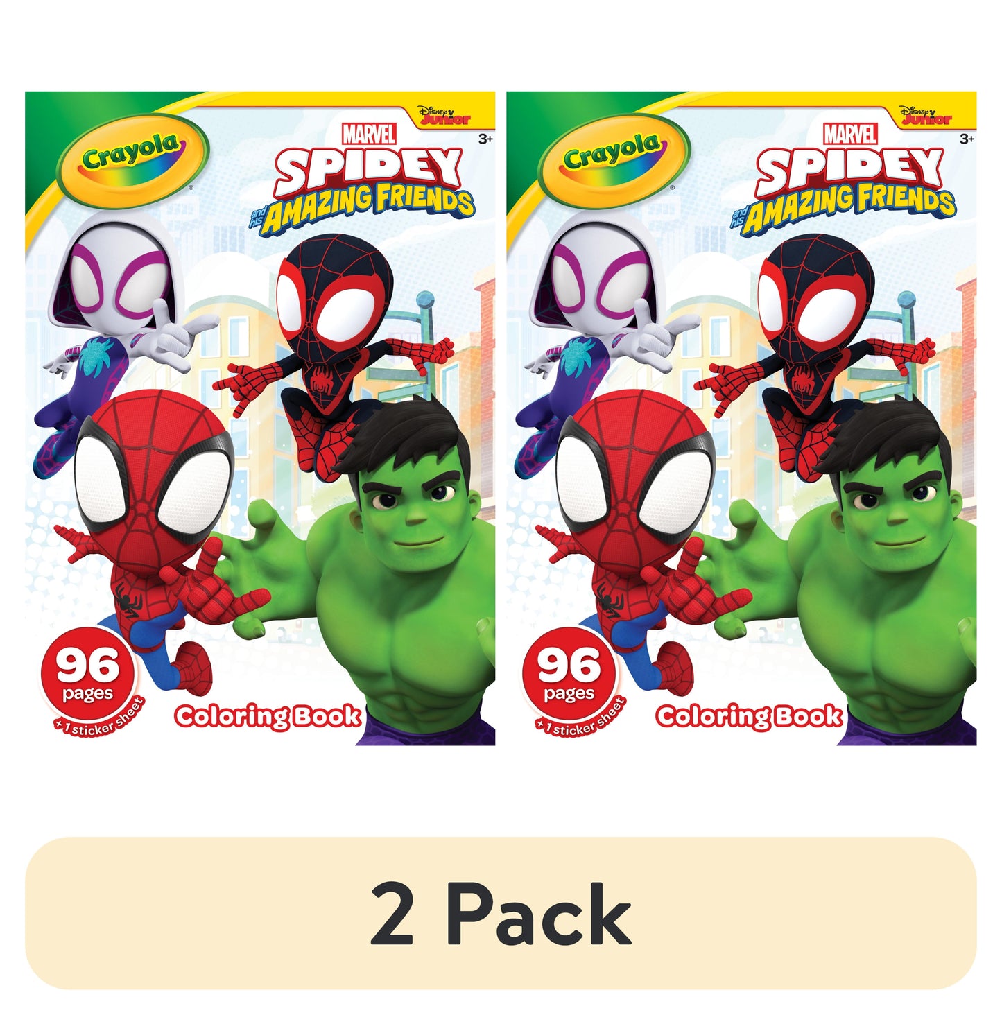 (2 Pack) Spidey & His Amazing Friends Coloring Book, Stickers Included, 96 Pages, Party ACTIVITY