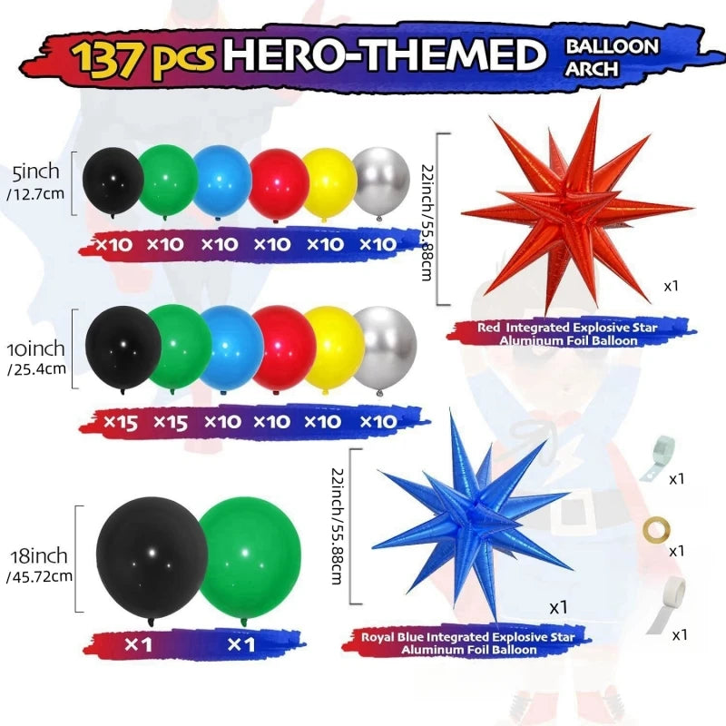 Balloon Arch Kit - Super Hero Theme