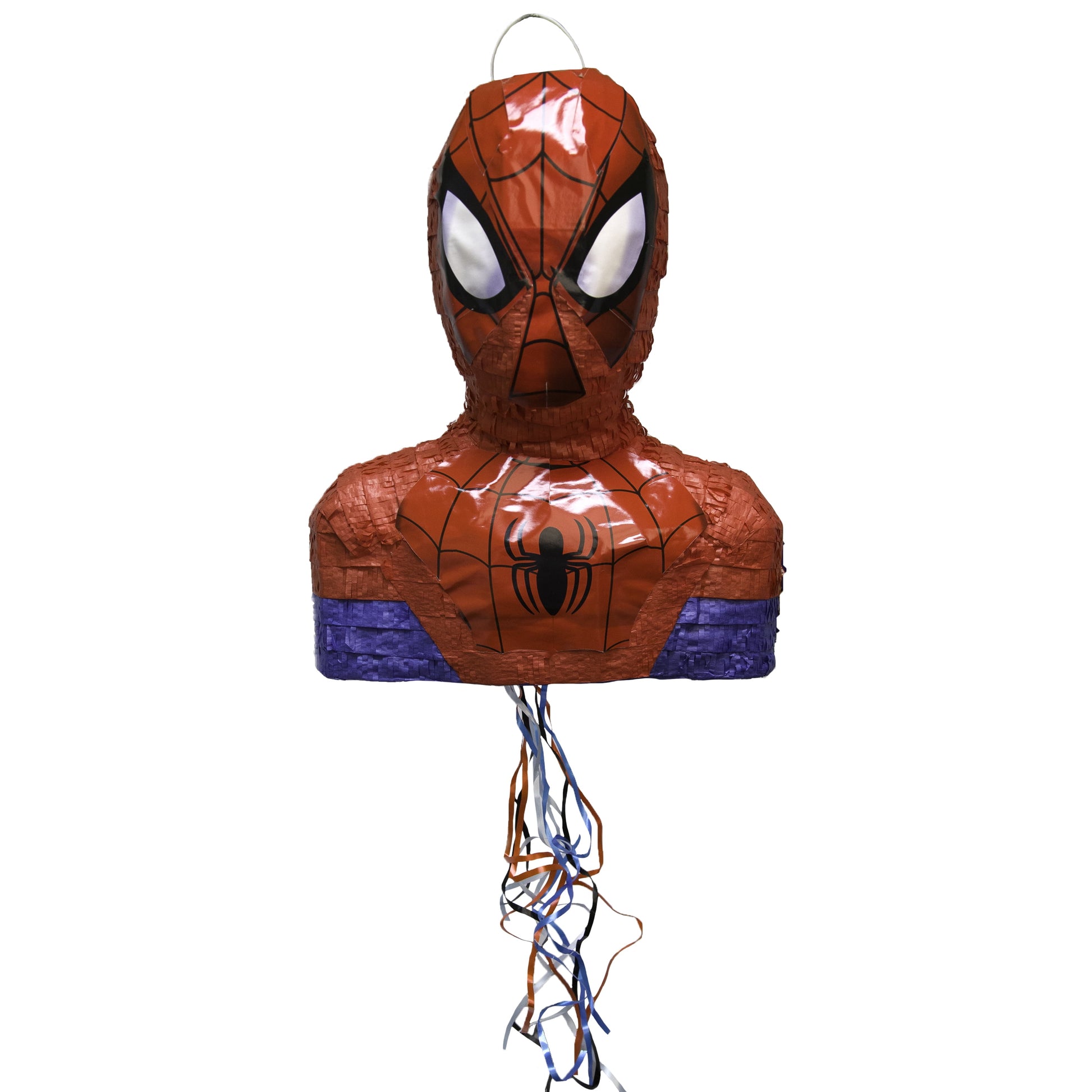 Pull String Spiderman Pinata, Cardboard Multicolor, 18" X 15"