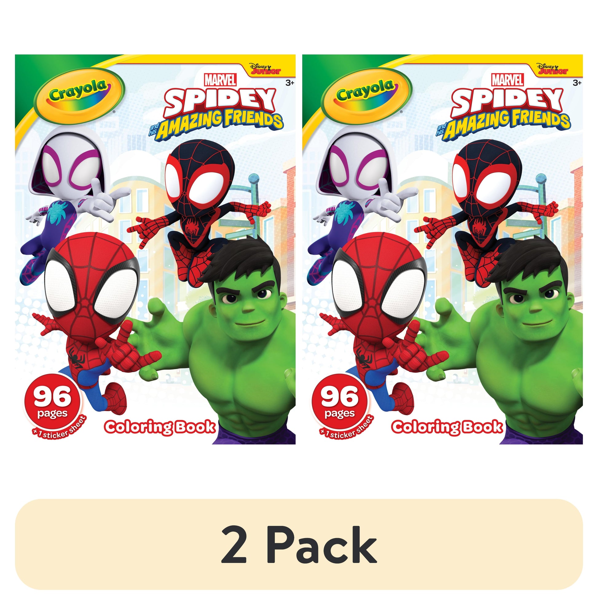 (2 Pack)  Spidey & His Amazing Friends Coloring Book, Stickers Included,  96 Pages, Party ACTIVITY