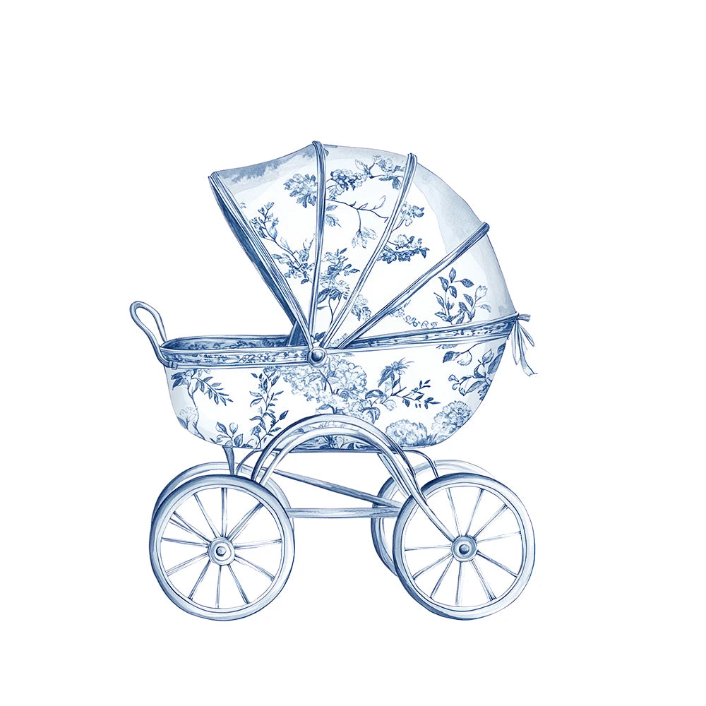 Baby Shower Blue Toile Cut Outs Cardboard Cutouts - Decor Backdrop Stand Up Prop