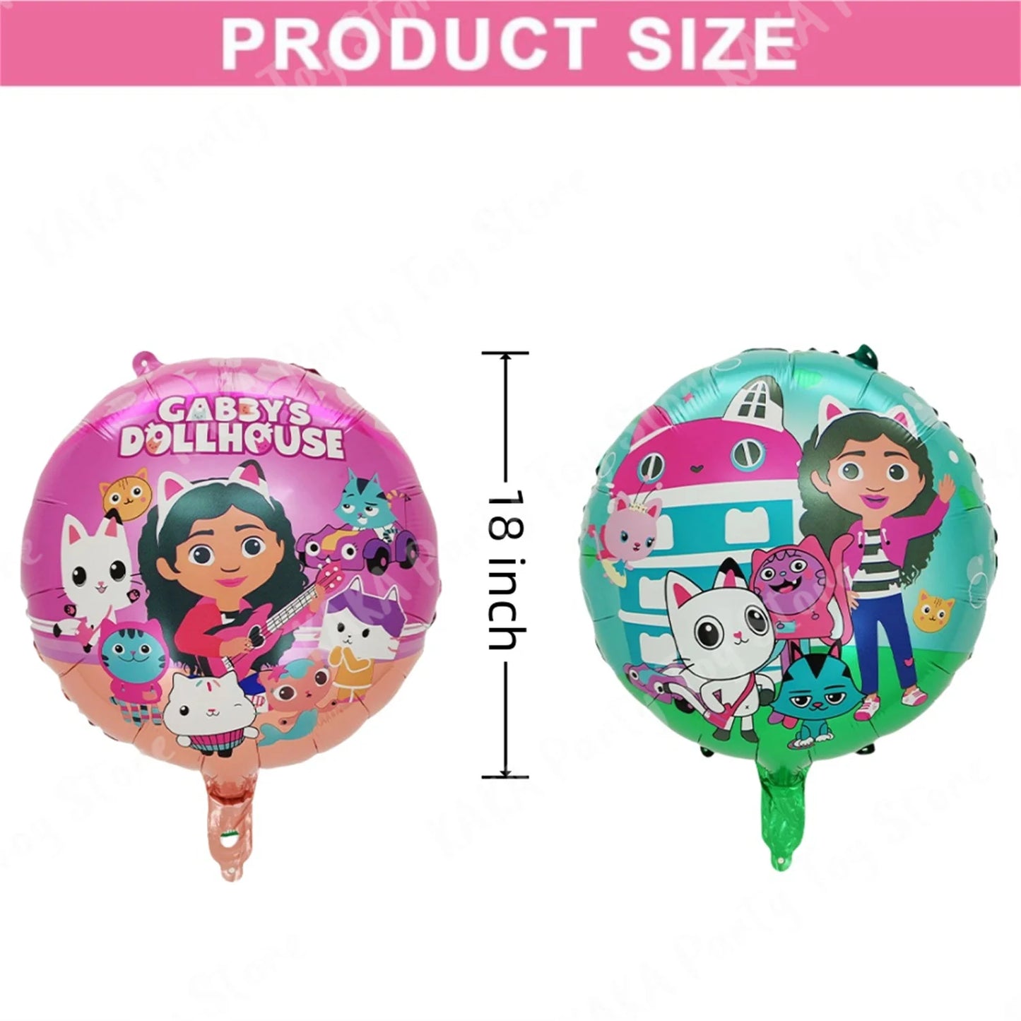 6Pcs Gabby Dollhouse Cats Balloons