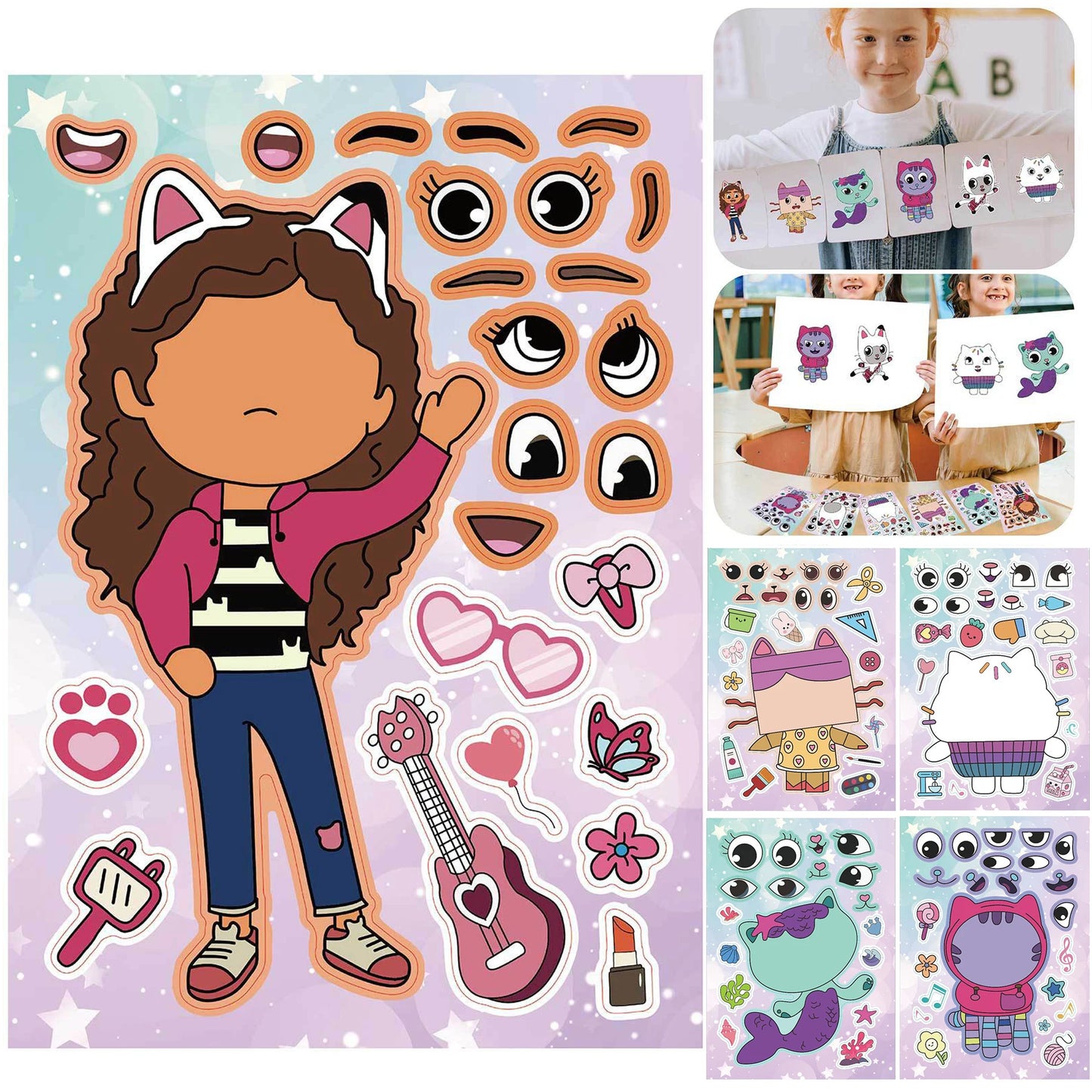 Gabby Cat Dolls Build Your Own Stickers - Party Favor