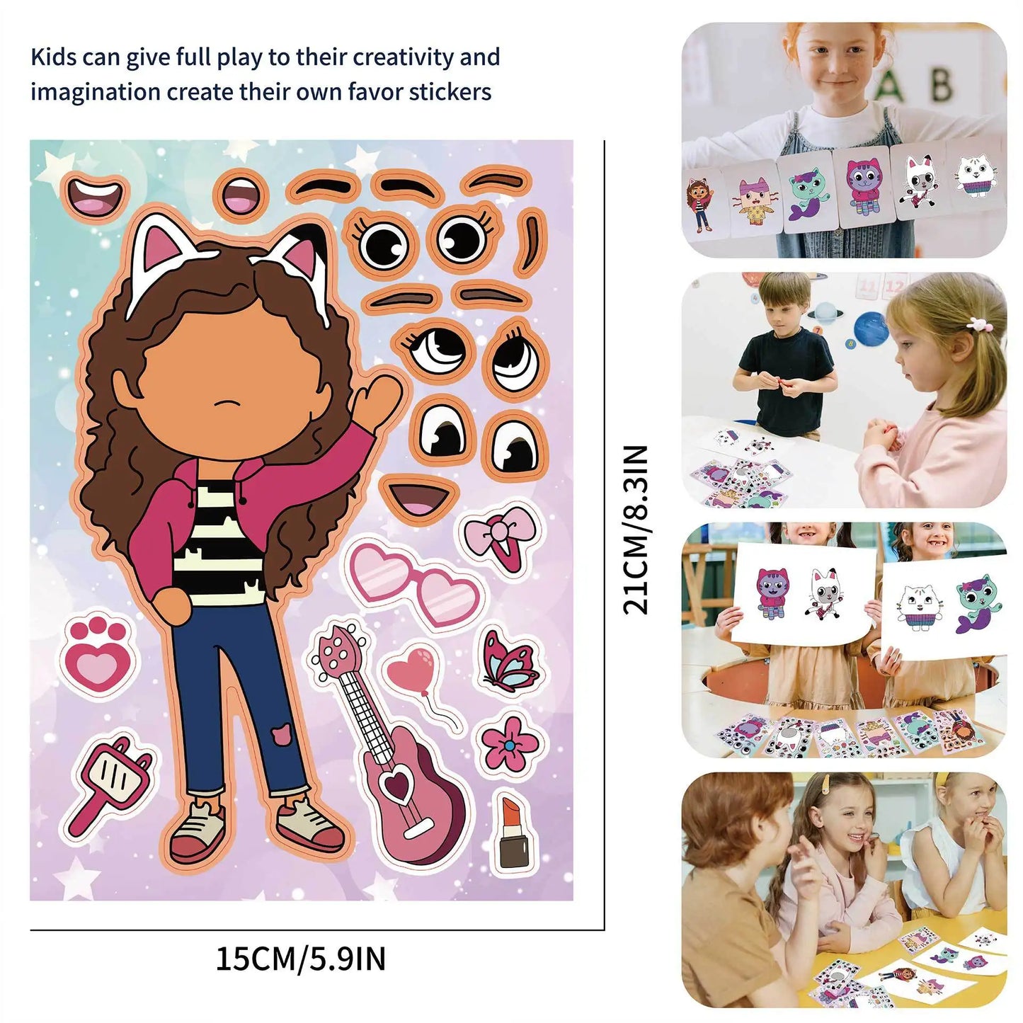 Gabby Cat Dolls Build Your Own Stickers - Party Favor