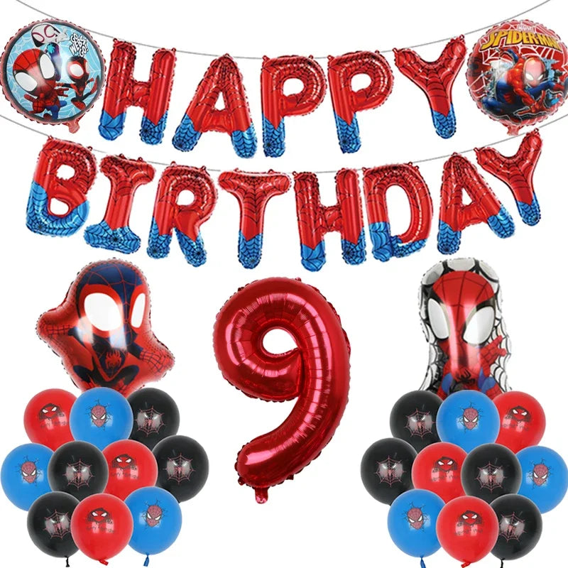 Spiderman Balloon KIT - KIT de Globos de Hombre Araña 
Happy Birthday and Ages 1 - 9 years