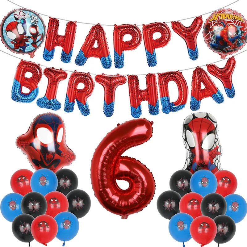 Spiderman Balloon KIT - KIT de Globos de Hombre Araña 
Happy Birthday and Ages 1 - 9 years