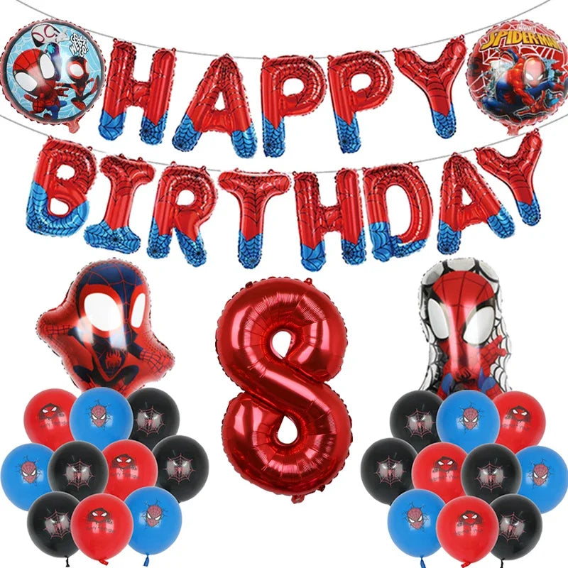 Spiderman Balloon KIT - KIT de Globos de Hombre Araña 
Happy Birthday and Ages 1 - 9 years