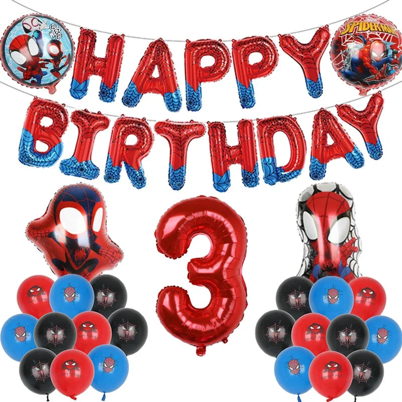 Spiderman Balloon KIT - KIT de Globos de Hombre Araña 
Happy Birthday and Ages 1 - 9 years
