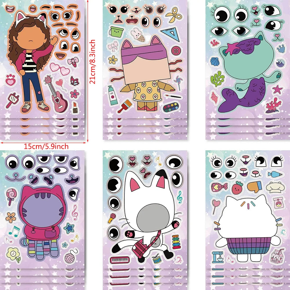 Gabby Cat Dolls Build Your Own Stickers - Party Favor