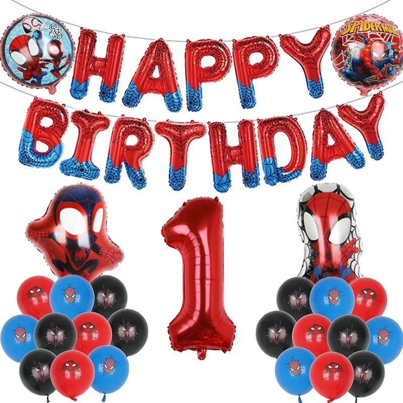 Spiderman Balloon KIT - KIT de Globos de Hombre Araña 
Happy Birthday and Ages 1 - 9 years
