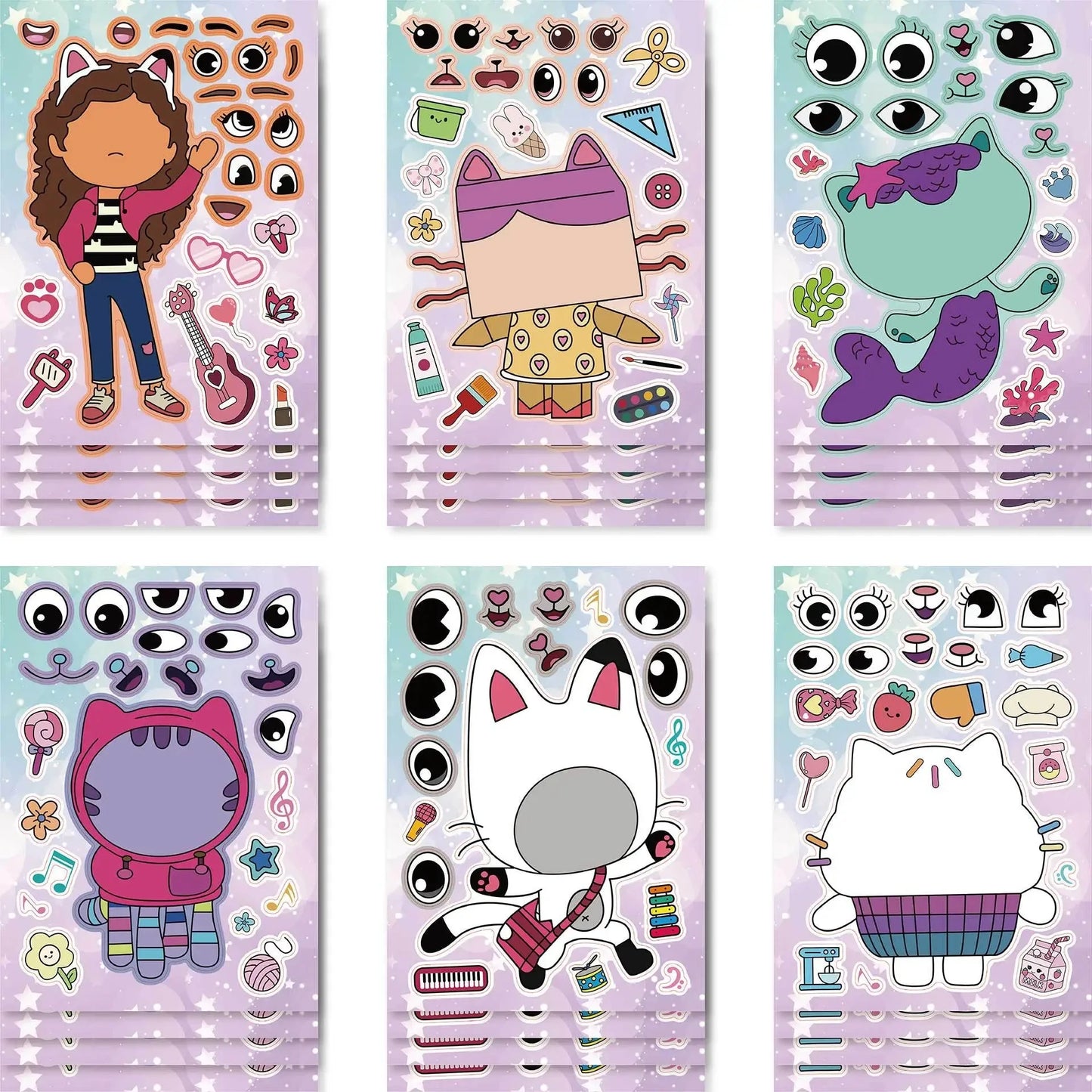 Gabby Cat Dolls Build Your Own Stickers - Party Favor