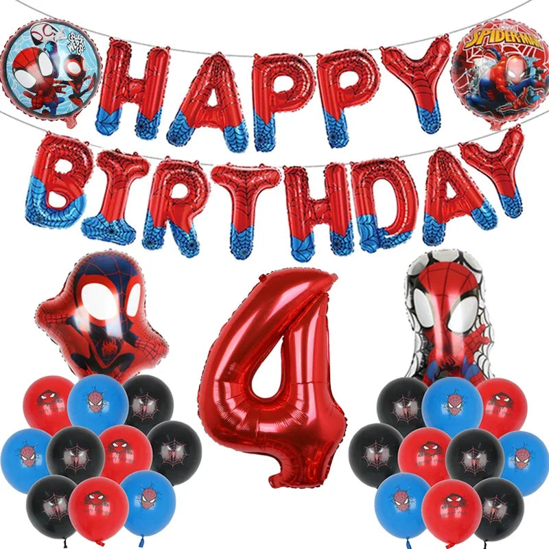 Spiderman Balloon KIT - KIT de Globos de Hombre Araña 
Happy Birthday and Ages 1 - 9 years