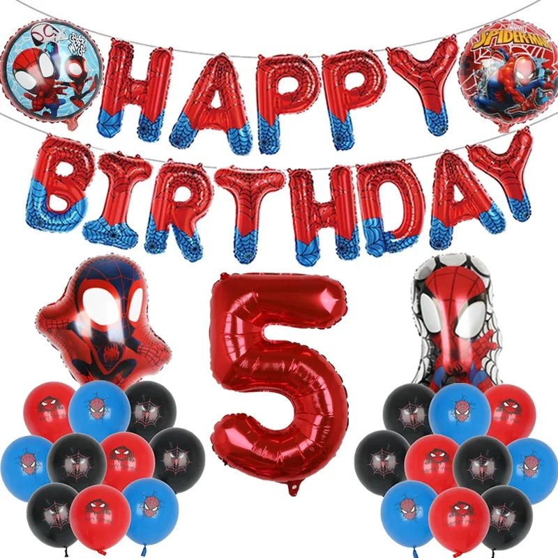 Spiderman Balloon KIT - KIT de Globos de Hombre Araña 
Happy Birthday and Ages 1 - 9 years