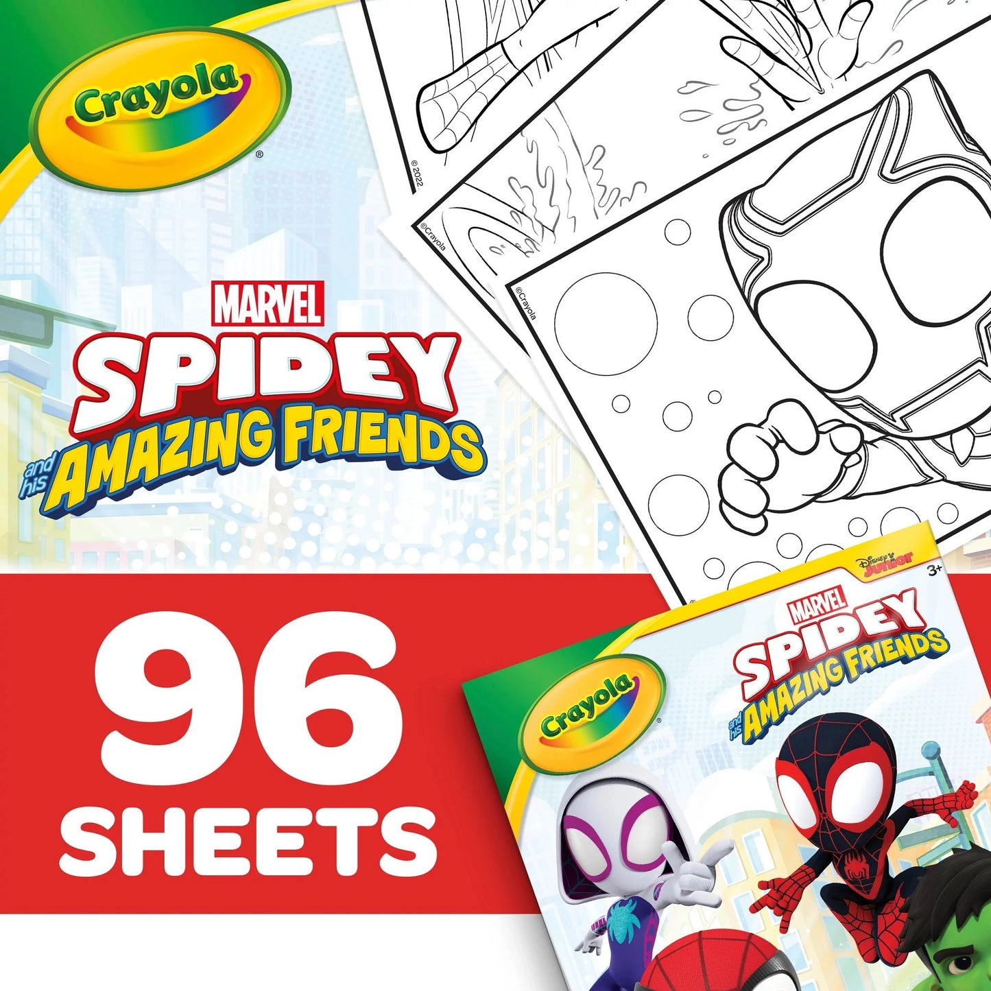 (2 Pack)  Spidey & His Amazing Friends Coloring Book, Stickers Included,  96 Pages, Party ACTIVITY
