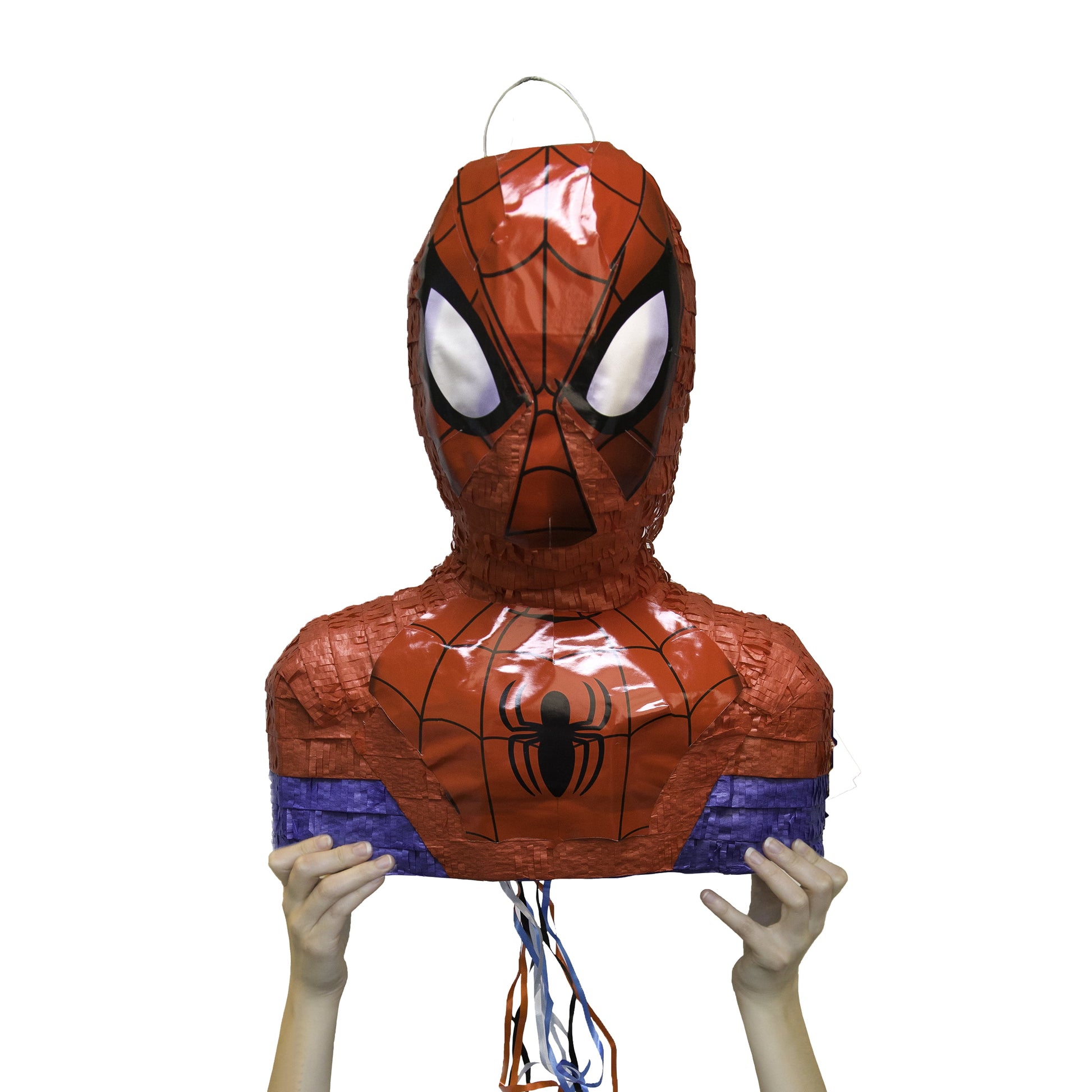Pull String Spiderman Pinata, Cardboard Multicolor, 18" X 15"